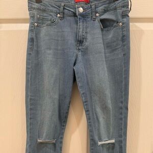 GUESS Los Angeles Distressed Skinny Jeans Raw Hem Denim stretch Women Size 28